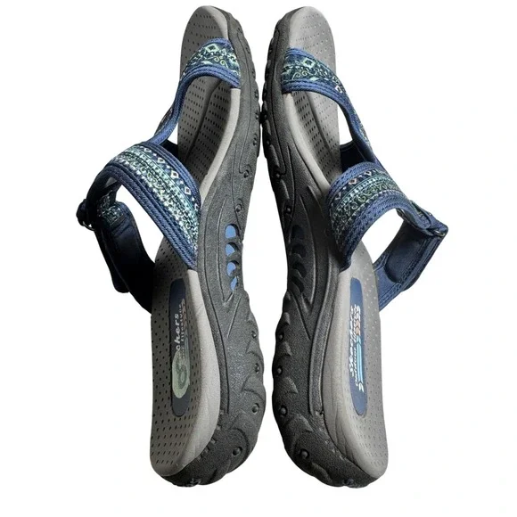 Skechers Slides Reggae Outdoor Lifestyle Womens 8 Navy Blue Slip On Sandals - Picture 5 of 9